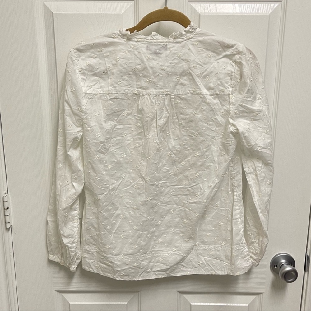 J Crew White Eyelet Blouse. Sz Small - Picture 8 of 10